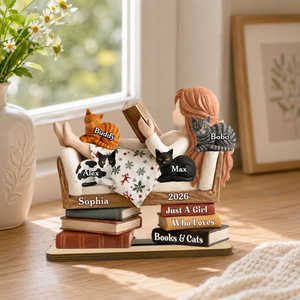 Just a Girl Who Loves Books & Cats - Personalized Wooden Plaque - Gift For Cat Lovers & Book Lovers 7f12c872-ca3d-4d7d-b0f8-7ca9483fb8b4-banner-1.png