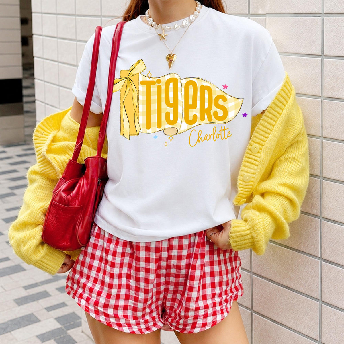 Custom School Spirit Shirts, Preppy Pennants Flag TShirt, Girly Coquette Mascot Pennant Flag, Back To School Tee, Matching Team Shirts 7f1547b3-4b96-4d9e-8e2d-aa44808871ae-3.jpg
