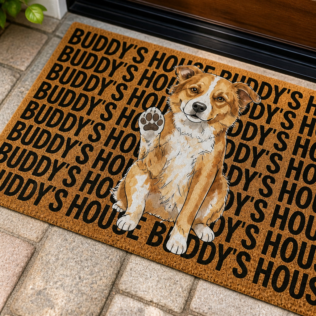 Custom Pet Name House Doormat with Illustrated Portrait - Personalized Doormat 7f32d680-78d3-4d19-b3b0-6badb95c5078.jpg
