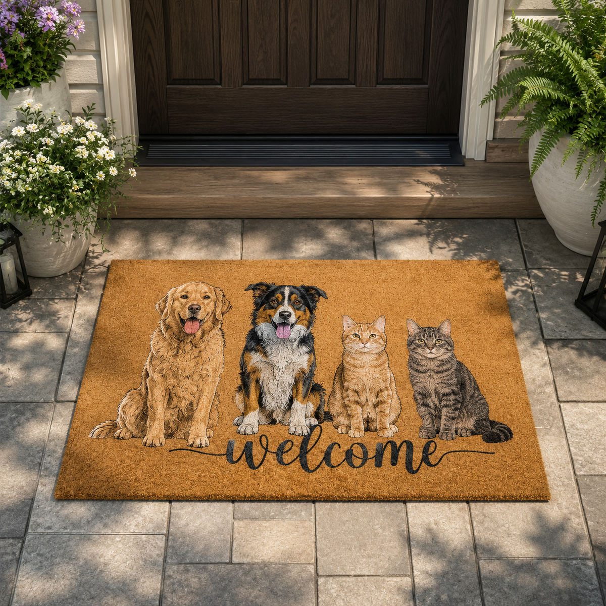 Personalized Pet Watercolor Portrait Doormat, Custom Dog Photo Welcome Mat, Cats Lover Housewarming Gift, Pets Owner Front Porch Coir Rug 7f3a1f86-0a68-4e78-8c52-912446492233-5941fcfc-c84e-438f-8fa8-44fcee30a181.png