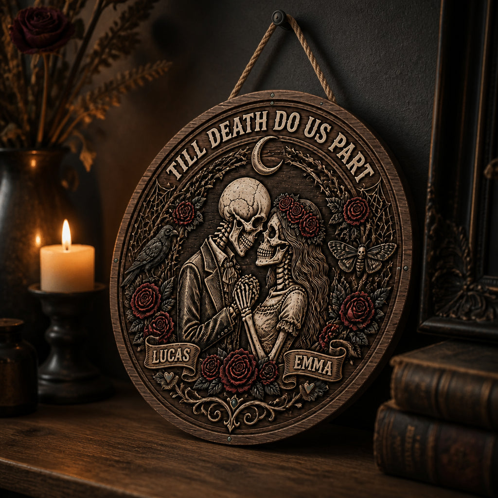 Till Death Do Us Part Personalized Skeleton Couple Wood Sign - Personalized Wood Sign 7f480836-66e8-4973-8406-c2064c478181.jpg