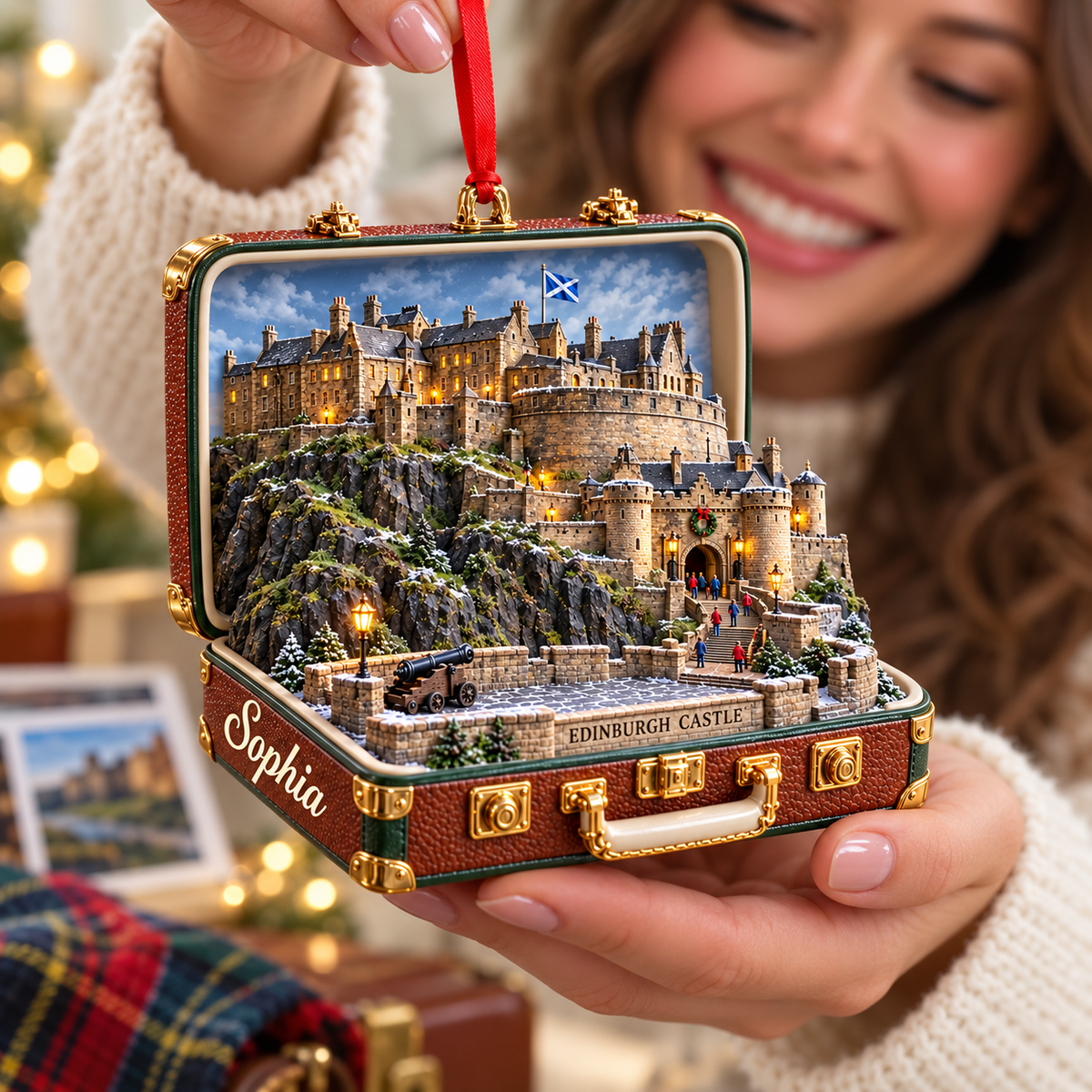 Personalized 3D Edinburgh Castle Suitcase Christmas Ornament – Edinburgh Scotland Travel Souvenir & Gift for Edinburgh Lovers 7f4995da-c1ee-4737-8848-e94e90bddfcd-Joyful-Edinburgh-Castle-ornament-gift-2.png