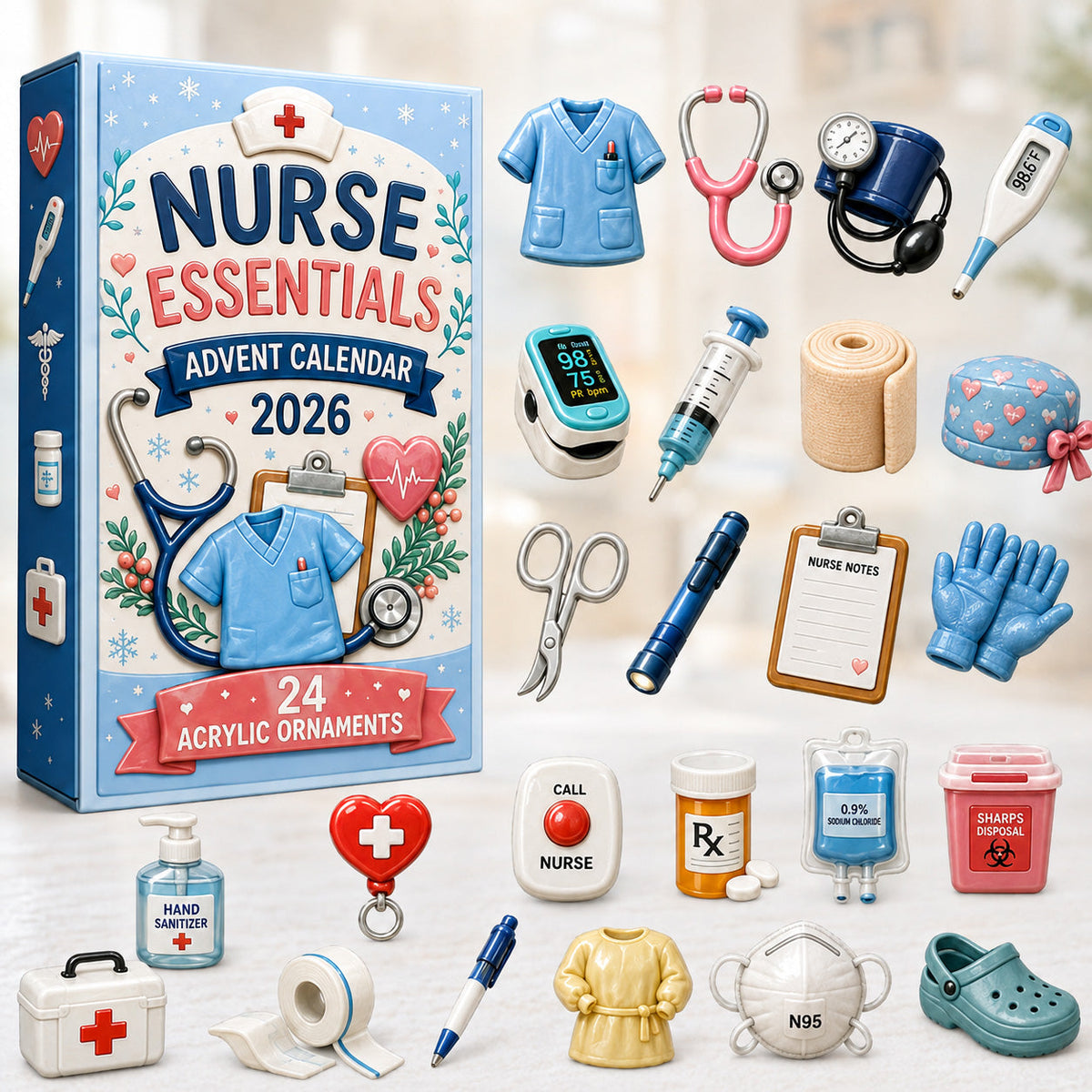 Nurse Essentials Advent Calendar 2026 - 24-Day Festive Countdown, Acrylic Charms Blind Box - Gift For Nurses 7f4d6f9f-9f23-41bf-aefa-423d3dc20897-nurse.jpg