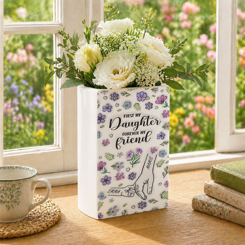 A Mom Is A Daughter First Friend - Ceramic Book Flower Vase 7f53c060-f9c1-4a81-8760-44b0c4e8c529-3.jpg