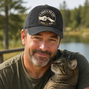 A Man & His Cat – Bond Badge Personalized Cap - Personalized Printed Cap 7f54d7c2-415d-4ee6-9add-494562c5f4b3.jpg
