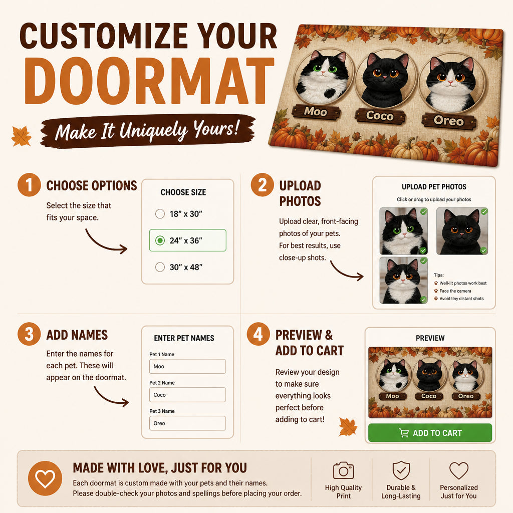 Autumn Pumpkin Patch Cat Portrait Doormat (3 Pets) - Personalized Doormat 7f703b9f-dc2e-42a0-a667-0f3340789f57.jpg