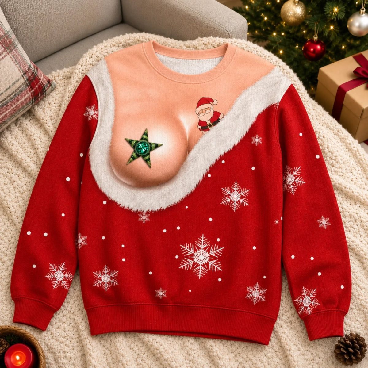 Personalized All Over Printed Sweatshirt - Christmas, Funny Gift For Women, Sister, Bestie - Tis The Season To Misbehave 7f8b7939-d412-47a4-9743-7075cda26c9a-2.jpeg