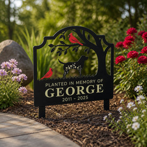 Dog Memorial Cut Metal Garden Stake – Cardinals – Planted In Memory Of [Name] - Personalized Cut Metal Sign 7f8cb81d-c786-4204-a07d-b16b32b74ba6.jpg