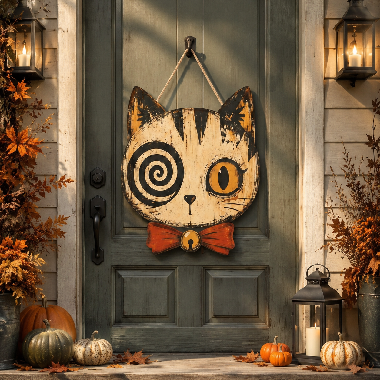 Vintage Halloween Decor Outdoor, Halloween Door Hanger, Gothic Home Decor, Skull, Black Cat, Primitive Halloween Decor, Housewarming Gift 7f9794df-155b-43e5-91e7-4076a7cee27c-banner-1.png