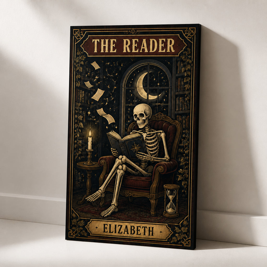 The Reader Personalized Name Canvas – Gothic Skeleton Book Lover Wall Art - Personalized Canvas 7fa893a9-5cc6-4d26-88b7-5019a946dea3.jpg