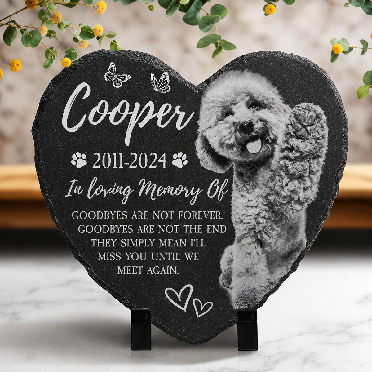 Personalized Photo Pet Memorial Stone: Engraved Dog Remembrance Gift