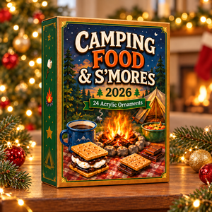 Camping Food & Smores Advent Calendar 2026 - 24-Day Festive Countdown, Acrylic Charms Blind Box - Gift For Campers, Family & Friends 7fd252b7-3dcb-4984-a3b6-63deaab9cf95-food-box.png