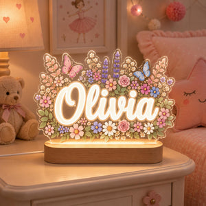 Personalized Floral Name Night Light, Custom Butterfly LED Lamp, Baby Girl Nursery Decor, Flower Nightlight, Baby Shower Gift for Girl 7fd4ad00-ee96-4711-990d-fcfd8459e5eb-2.jpg