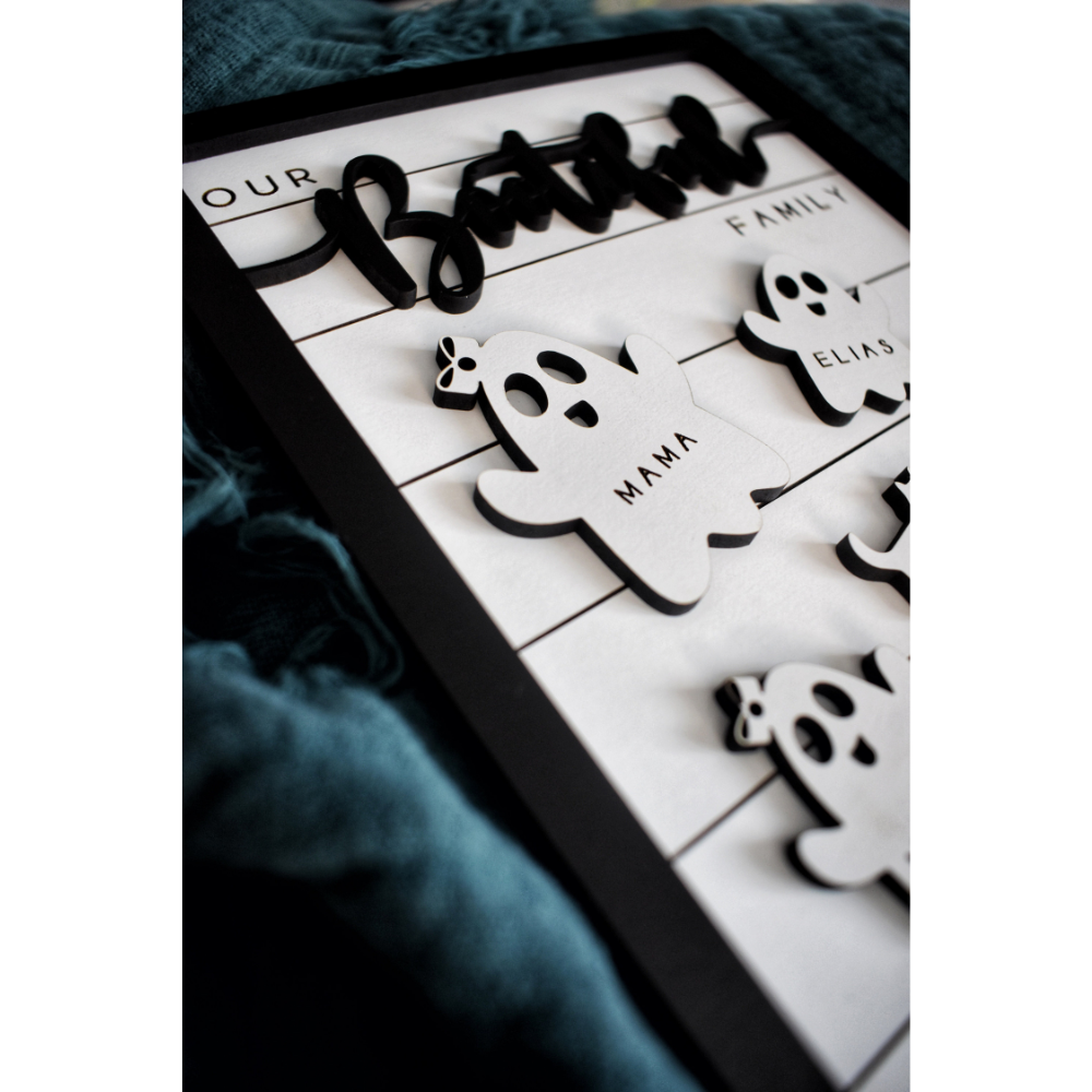 Our Bootiful Family Halloween Ghost Family - Personalized Wood Sign - Halloween Gift For Family