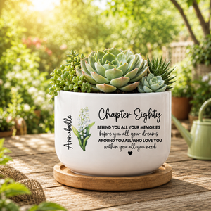 80th Birthday Gifts For Women, Personalized 80th Birthday Flower Pot Gift, Custom Name Chapter 80 Planter