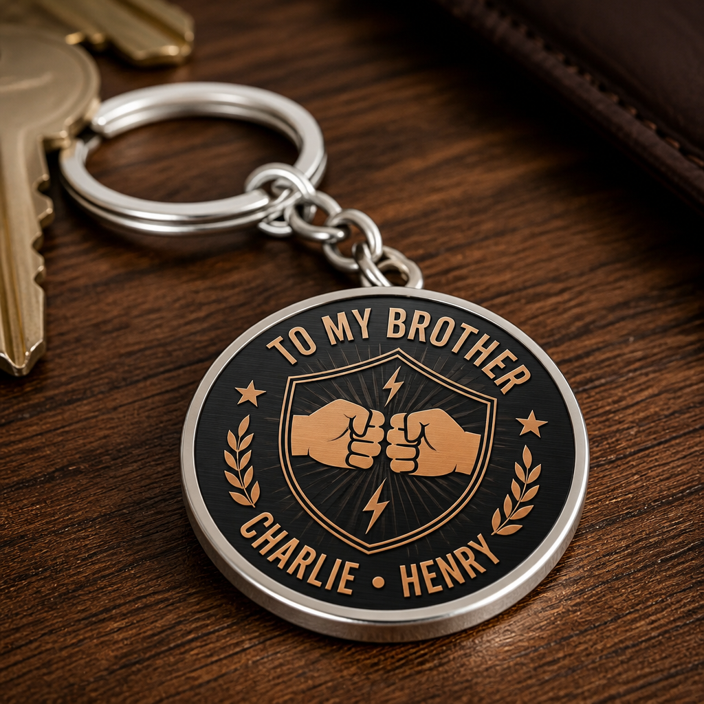 Brother Coin Keychain – Double‑Sided with Two Names - Personalized Color Printed Stainless Steel Keychain 801c0d76-1f7b-431f-b2cd-02f75cb97f06.png