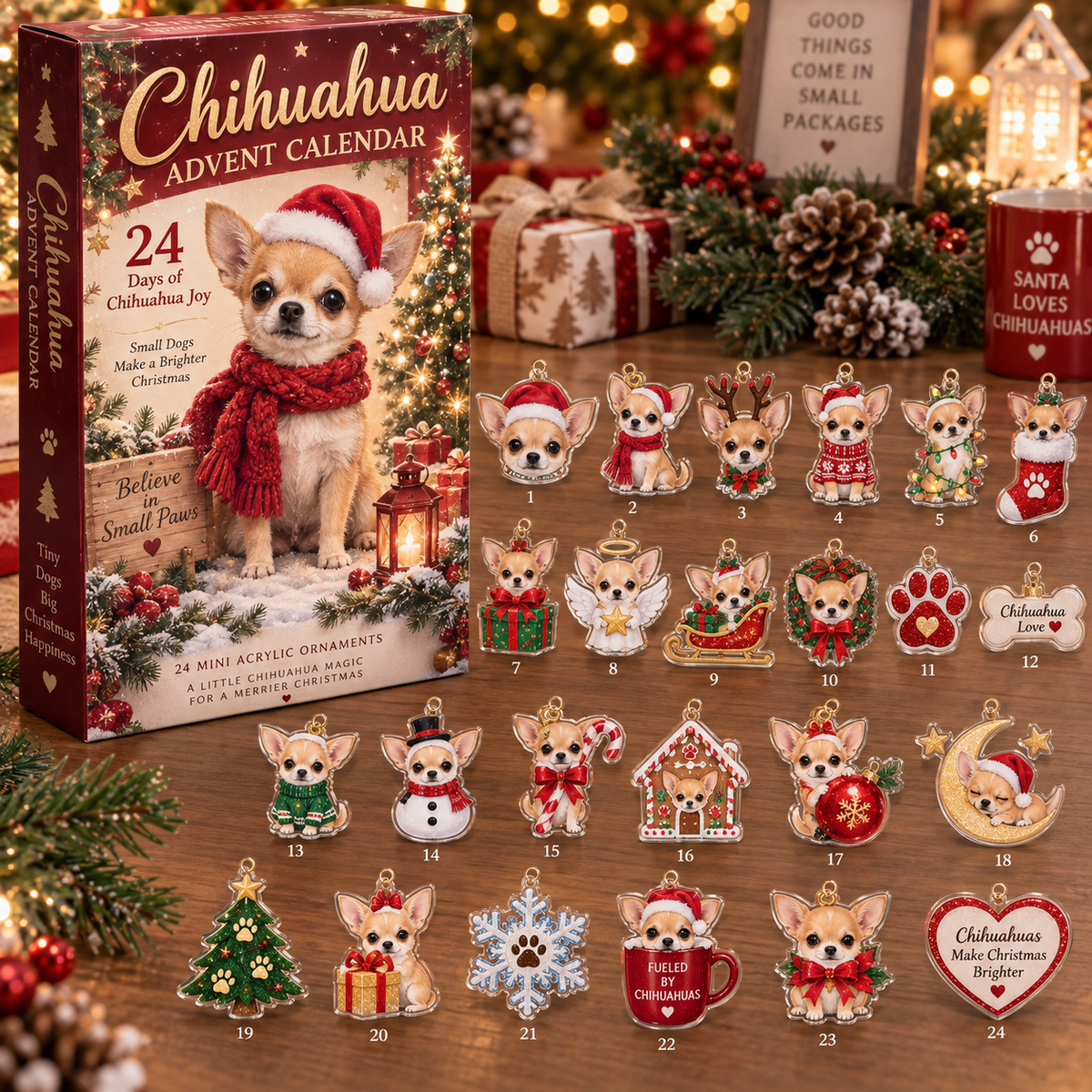 Chihuahua Advent Calendar – 24 Days Of Mini Acrylic Dog Ornaments, Christmas Countdown Calendar For Chihuahua Lovers, Cute Pet Holiday Gift & Christmas Tree Decor 804fdb01-d21c-418e-b618-49ee10e30b9a-6.png