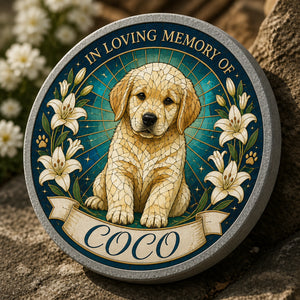 Pet Memorial Stone – Stained-Glass Halo – In Loving Memory of Name - Personalized Memorial Stone 805a7c87-0edd-4188-9fa5-4ae61c951b02.jpg