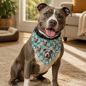 Custom Pet Photo Pattern Bandana – Checkerboard Bones Edition - Personalized Pet Bandana Collar With Adjustable Buckle 806c1c46-dbff-4a48-be84-ed82822c01b5.jpg