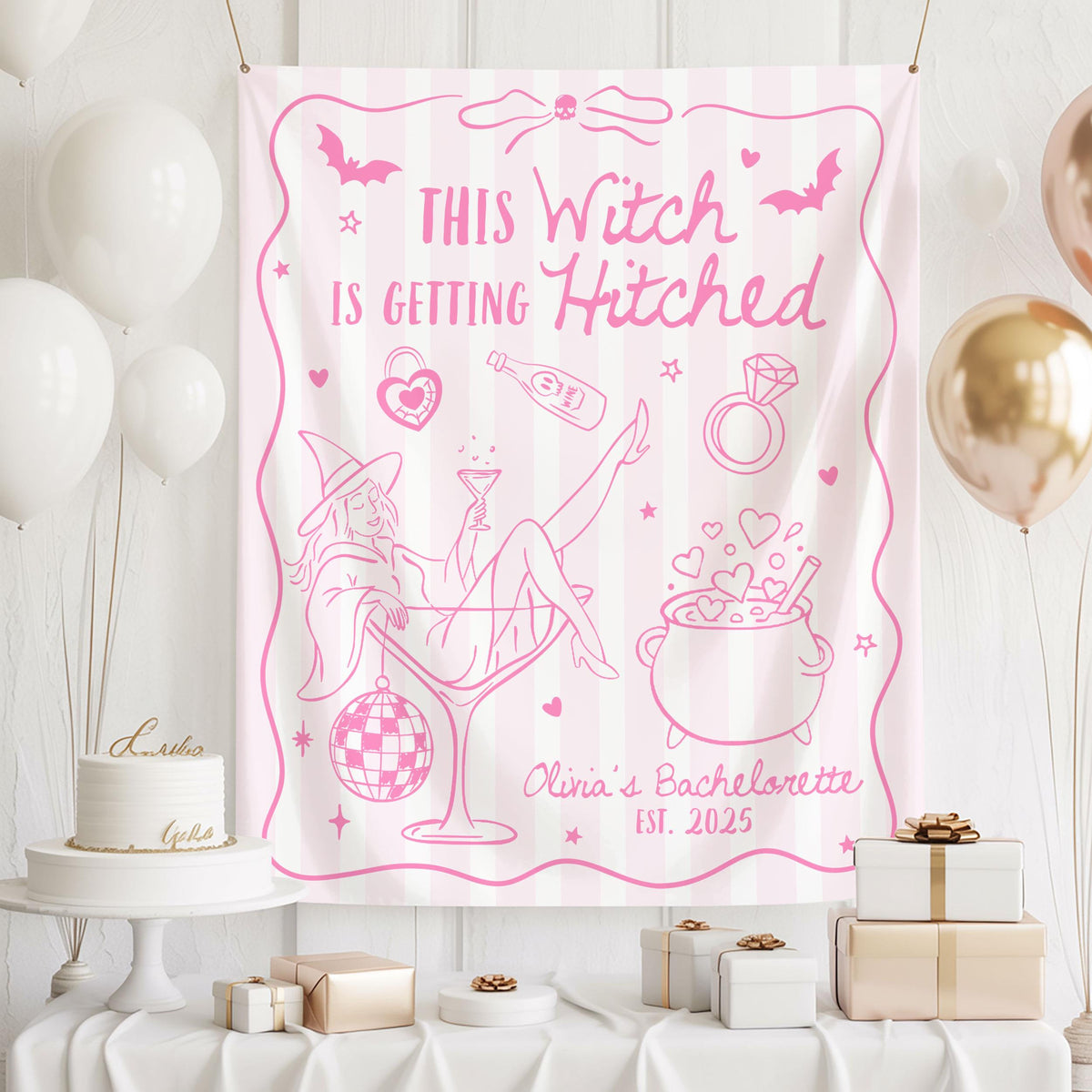 This Witch Is Getting Hitched Banner, Custom Halloween Bachelorette Party Backdrop, Witch Theme Bach Party Decoration 808f4dc6-df9a-4aca-88be-609a423e2608-4.jpg