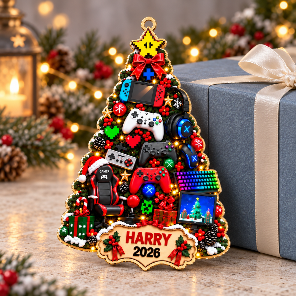 Custom Name Gamer 3D Relief Ornament, Gaming Christmas Tree Shape, Gift for Him, Stocking Stuffer, Gaming Ornament, Player Christmas Gift 80911311-115d-44d5-aba9-b41758927193-52afb831-0565-4296-b1dd-4e82b5624cca.png