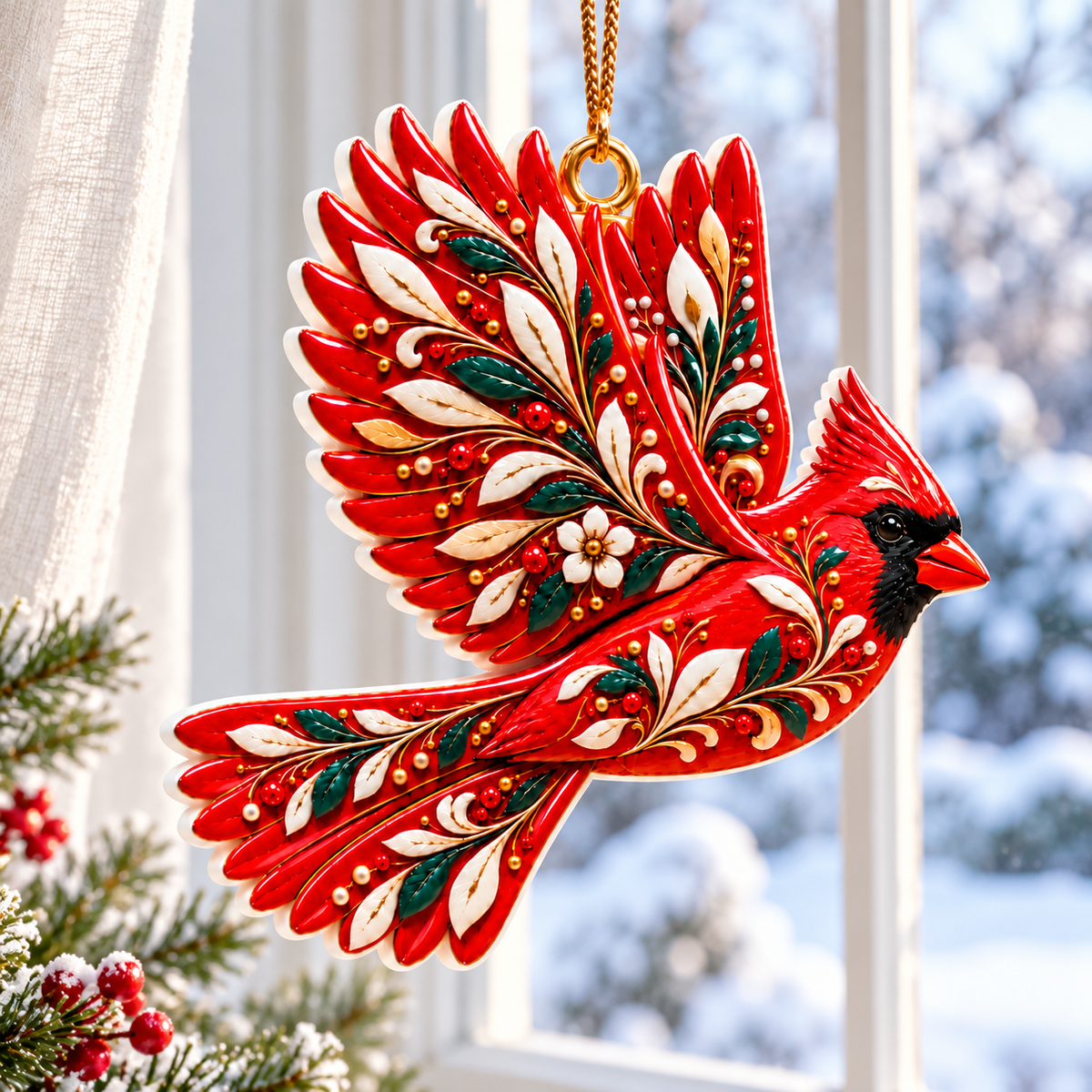 Cardinal 3D Relief Acrylic Ornament, Scandinavian Christmas Ornament, Red Cardinal Bird, Scandinavian Bird Christmas Ornament, Gift For Bird Lovers 80991c61-844b-4ea2-a8eb-f0ff2c988435-Chim-h-ng-y-b-n-c-a-s-2.png