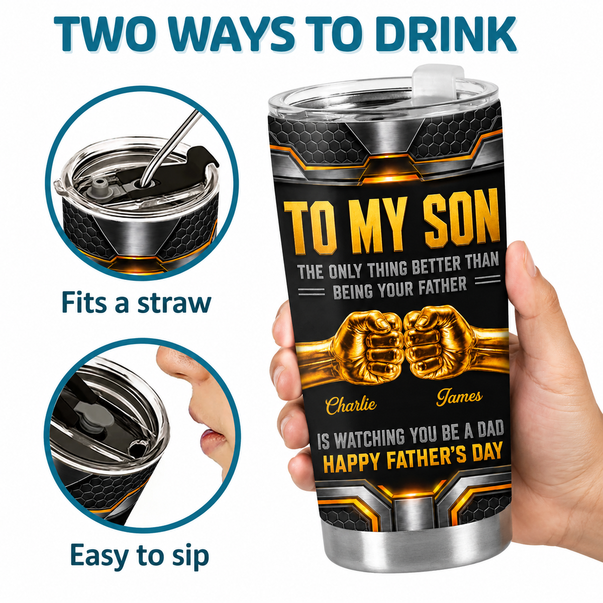 Only Thing Better Than Being Your Father Is Watching You Be A Dad Personalized Tumbler Father's Day Birthday Gifts For Son