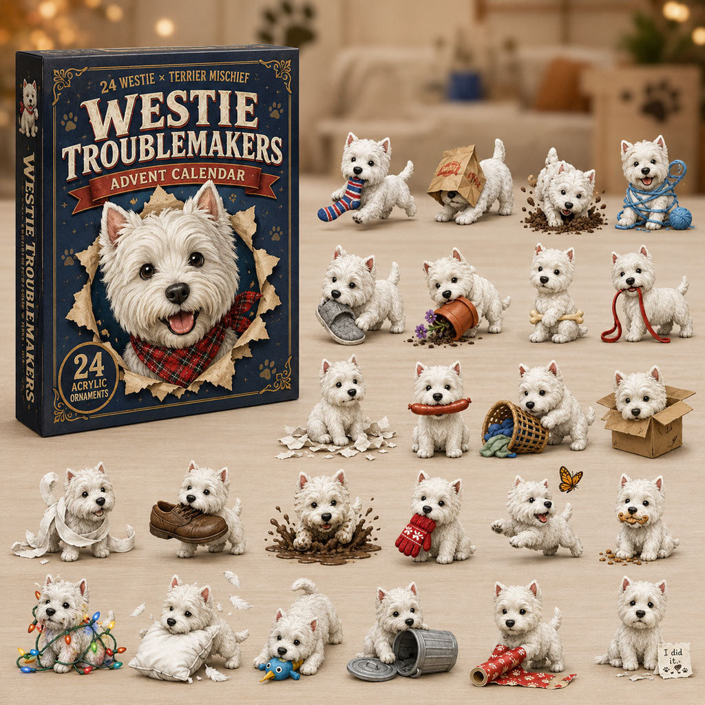 Westie Troublemakers Advent Calendar 2026 - 24-Day Festive Countdown, Acrylic Charms Blind Box - Gift For West Highland Terrier Lovers 80c3aee0-bab3-4965-95a2-3fa6b6f9ece5-westie.jpg