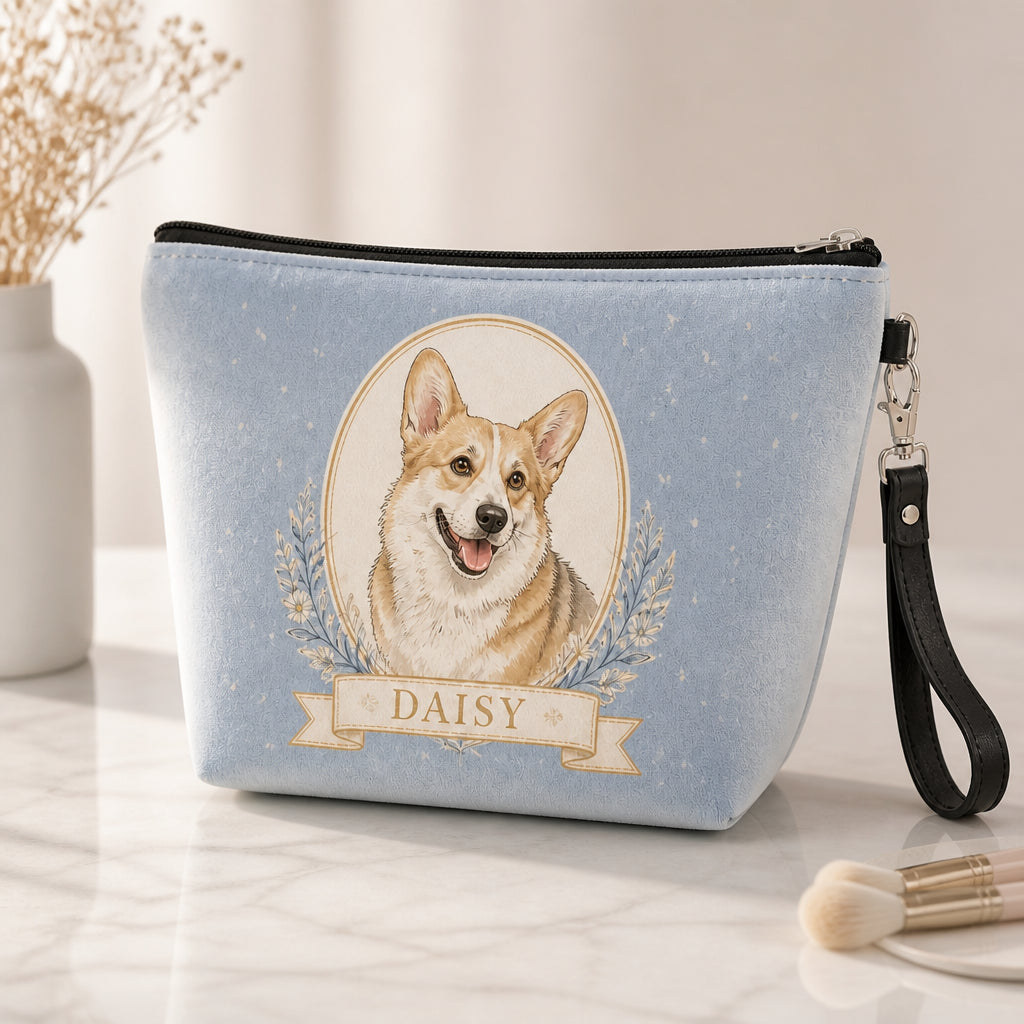 Custom Pet Portrait Makeup Bag – Photo to Watercolor with Name - Personalized Velvet Makeup Bag 80d94f8f-45b4-4729-94f6-a2e5c0c65263.jpg