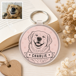 Custom Pet Portrait Acrylic Keychain – Line Art + Name - Personalized Acrylic Keychain 80db13f3-01fc-440c-a06e-337427493a83.png