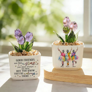 Good Friends Are Like Stars - Personalized Mini Glass Flower Pot - Gift For Soul Sister, Bestie, Friends 80dd60c4-10fa-4132-bded-21df34658a42-banner-4.webp