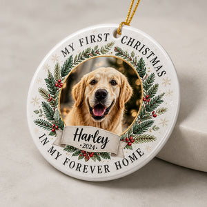 Pet's First Christmas In My Forever Home Photo Ornament - Personalized Aluminum Ornament 80e9f917-373e-4c71-9ee4-6e8b94170a4f.jpg