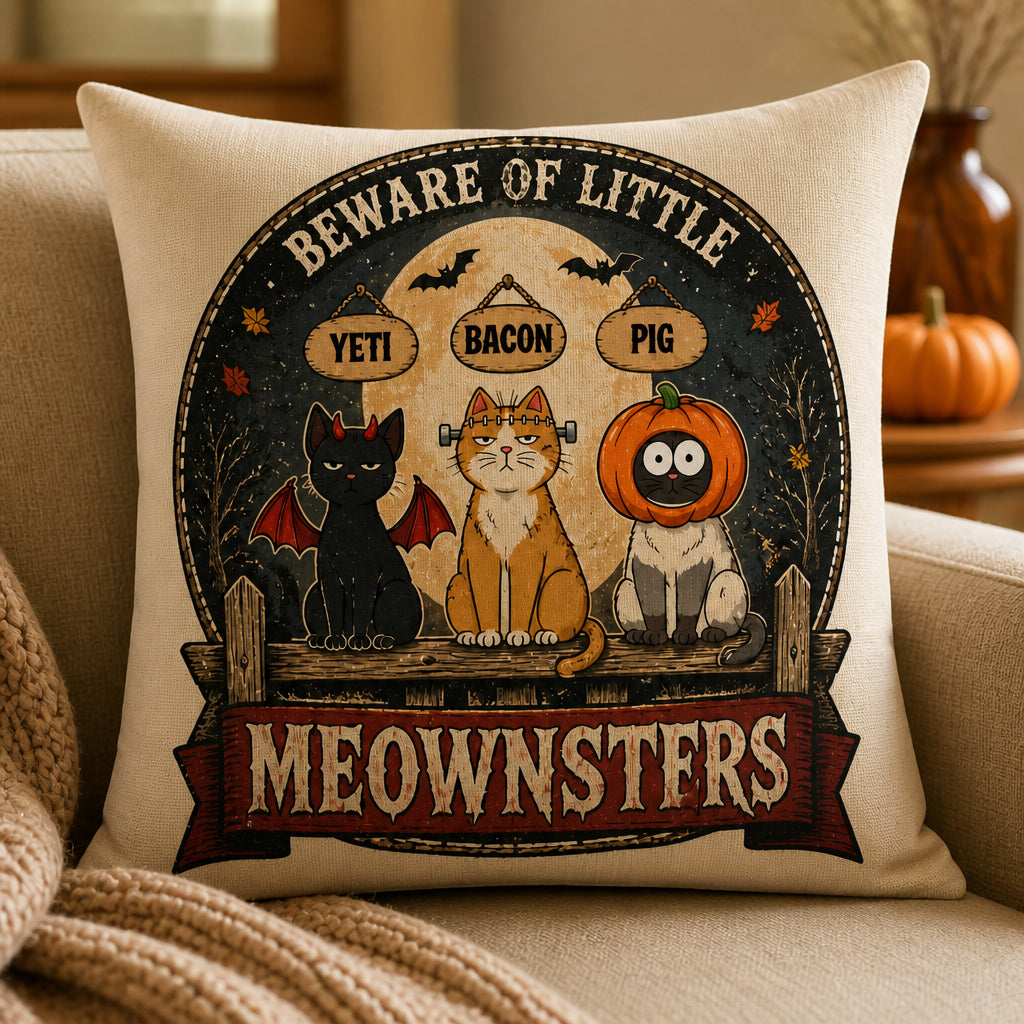 Beware of Little Meownsters – Personalized Cats Halloween Pillow - Personalized Pillow 80fa4aaa-d444-49a6-9ddc-843598d505c9.jpg