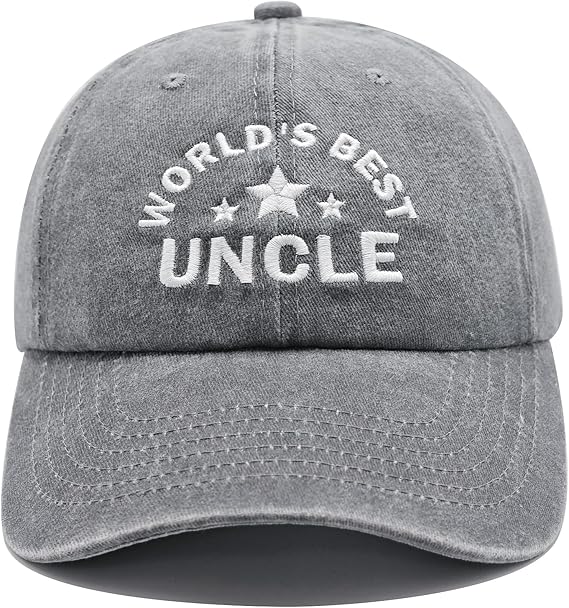 Uncle Gifts from Niece Nephew, Fathers Day Christmas Birthday Gifts for Uncle, Adjustable Personalized Embroidered Baseball Cap Father Days Gift