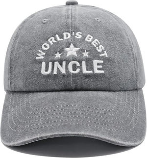 Uncle Gifts from Niece Nephew, Fathers Day Christmas Birthday Gifts for Uncle, Adjustable Personalized Embroidered Baseball Cap Father Days Gift