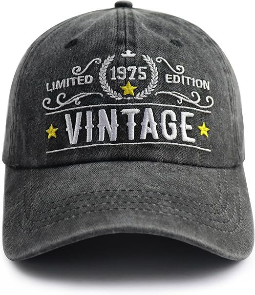50th Gifts for Men Women, Vintage 1975 Custom Year 1935 1945 1955 1965 1985 1995 Hat Grandpa Gift Father's Day Gift