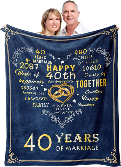 1st Anniversary Paper Gifts for Couple Husband Wife, 1 Year Anniversary Wedding Gifts for Him Her, First Anniversary Marriage Gifts,Romantic Bed Throw Blanket