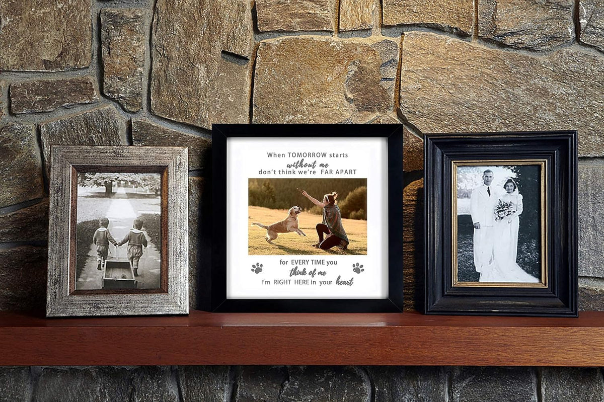 Memorial Picture Frame for Pet Loss Gift - Remembrance Frame for Dog or Cat with Sympathy Tribute Keepsake