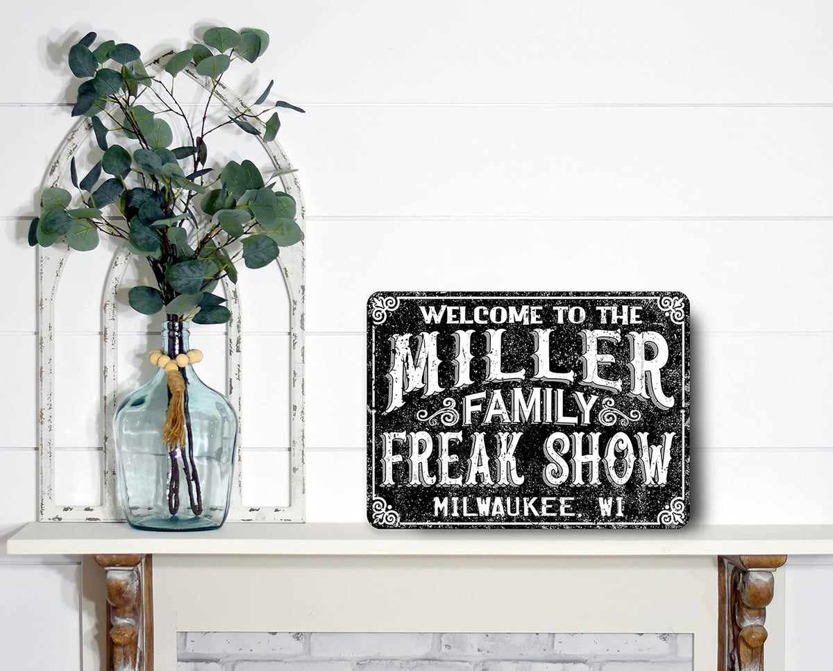 Personalized Freak Show Custom Metal Sign Halloween Decoration Custom Halloween Sign Decor Halloween Gift