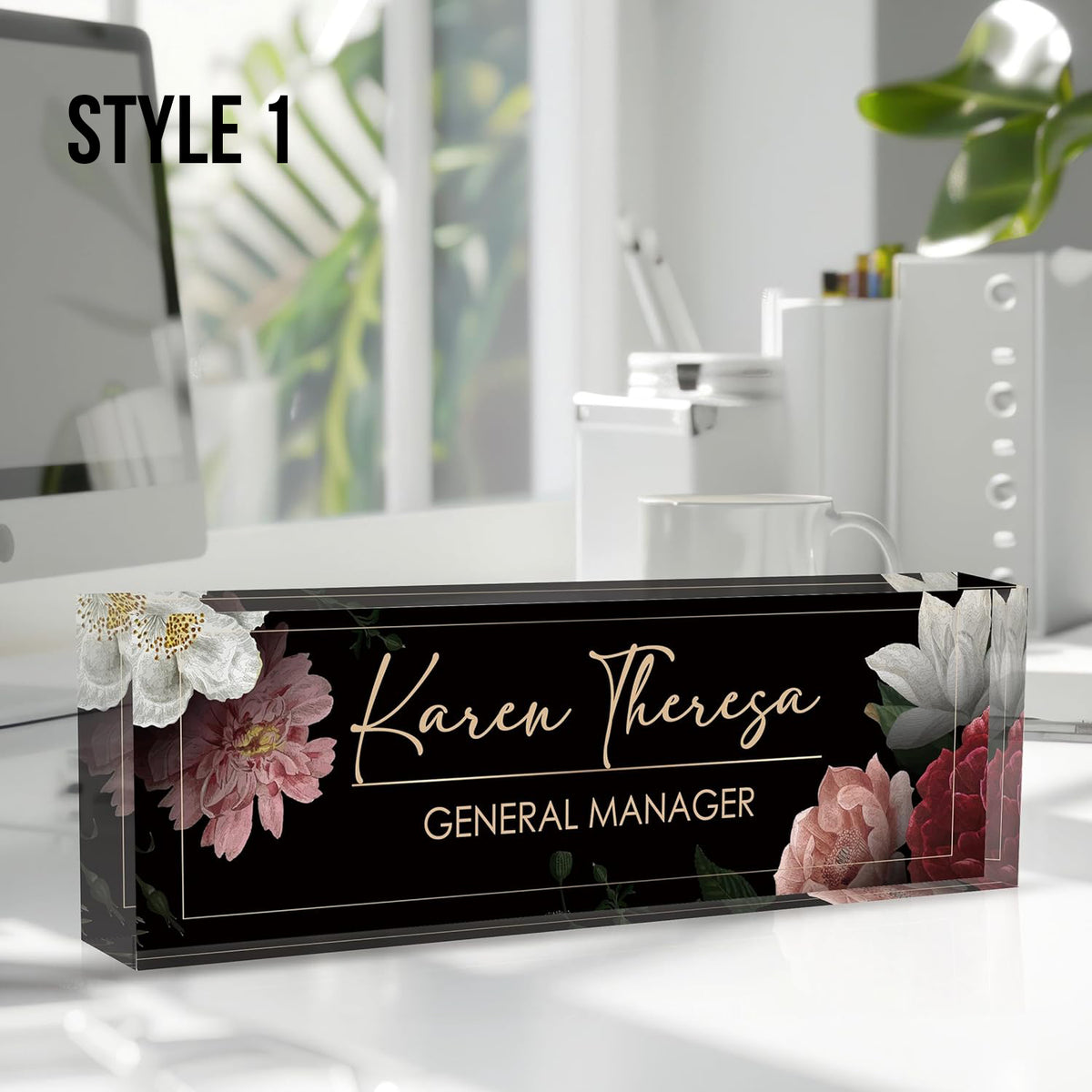 Custom Office Name Plate, Personalized Gifts for Women & Men, Appreciation Gifts for Employees, Boss, Teacher - Office Desk Accessory