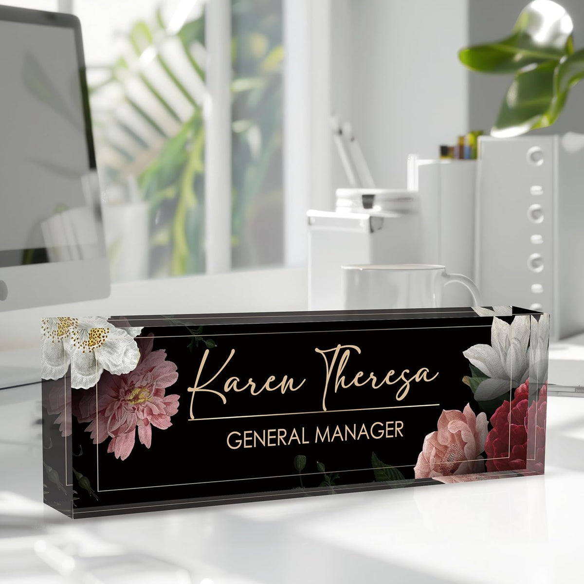 Custom Office Name Plate, Personalized Gifts for Women & Men, Appreciation Gifts for Employees, Boss, Teacher - Office Desk Accessory