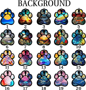Personalized Dog Memorial Suncatcher, Custom Pet Memorial Gift for Loss of Dog, Stained Glass Acrylic Sympathy, Hanging Garden Decor with Paw