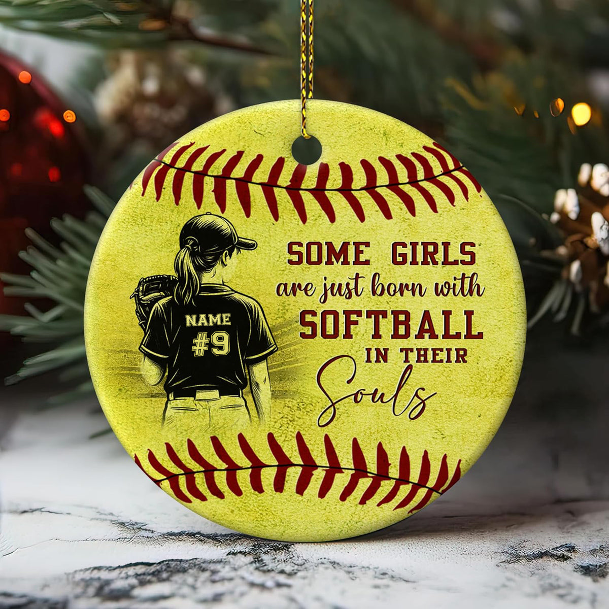 Softball Ornament 2025 Girls Softball Christmas Ornament for Tree Gifts for Softball Players, Teen Girls, Coaches Sports Xmas Decoration Keepsake