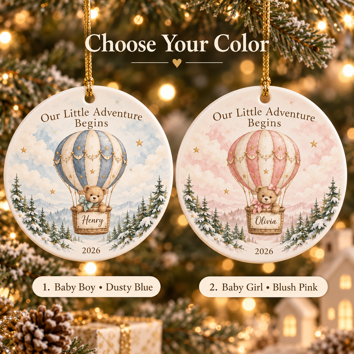 Personalized Baby’s First Christmas Photo Ornament 2026, Double-Sided Woodland Storybook, Custom Name Keepsake, Gift for New Parents 810f11ce-7f94-4017-aba9-8d6af8fe5f2e-Choose-your-color-baby-keepsake-ornaments-2.png