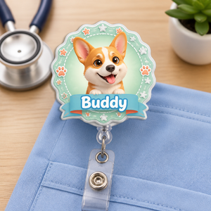 Custom Pet Portrait Badge Reel – Chibi Medallion - Personalized Custom Shape Badge Reel 810f4d07-d831-4d62-a710-2fb196aa70e7.png