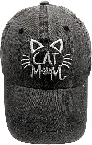 Custom Embroidered Cat Mom Cap, Personalized Baseball Cap