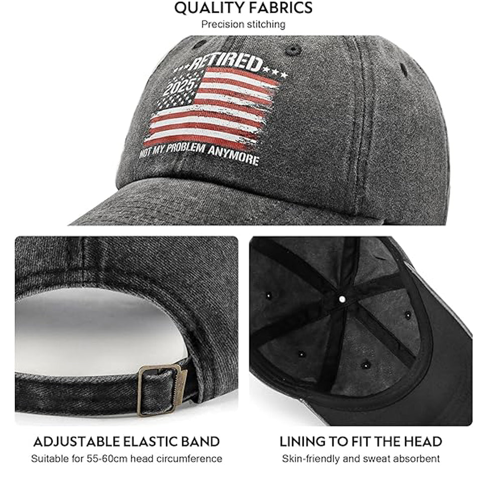 Retirement Gifts for Woman Men, Retirement Hats 2025, Cool Retired Gift - Adjustable Printed Baseball Cap