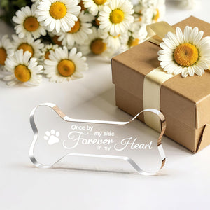 Pet Memorial Ornament Remembrance Gifts Loss of Dog Cat Sympathy Gift Crystal Bone Shape Decor Ornament for Dogs Puppy Keepsake