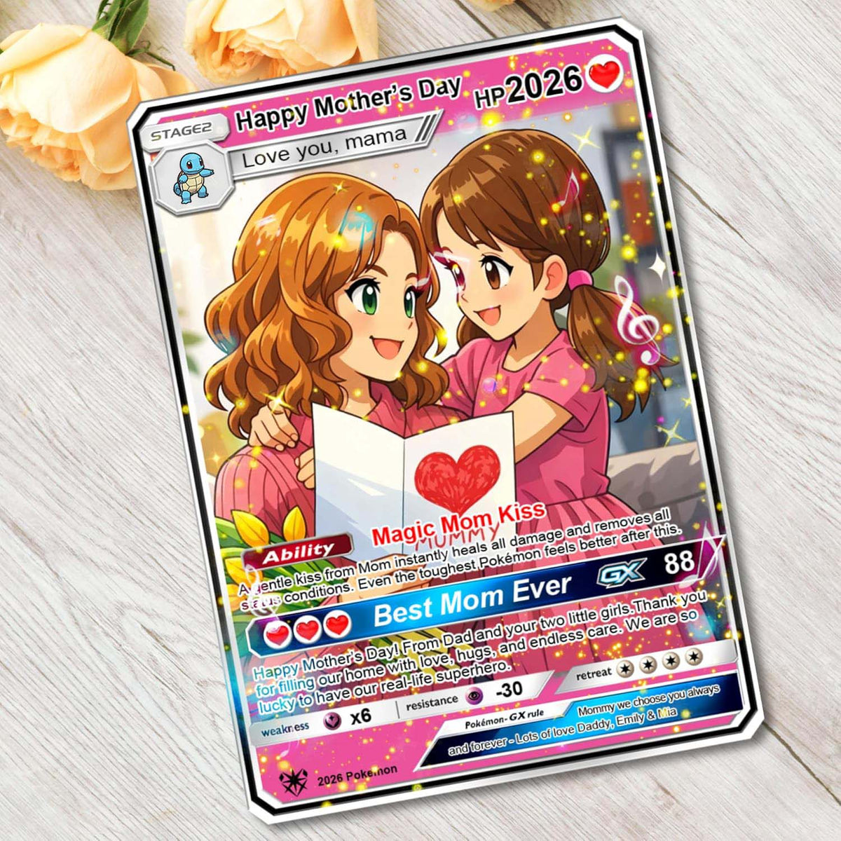 Personalized Mother s Day PKM Card, Custom PKM Photo Cards, Gifts for Gamer Mom, Mother s Day Gift, Custom PKM Trainer Card
