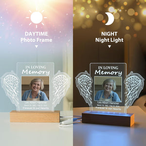 Personalized Memorial Gifts LED Picture Frame, Sympathy Gift for Loss of Loved One in Memory of Dad Mom Husband Sister Friend Funeral Mourning Ideas